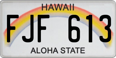 HI license plate FJF613