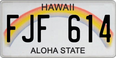 HI license plate FJF614