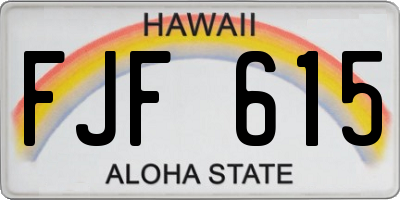 HI license plate FJF615