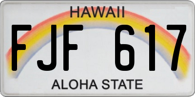 HI license plate FJF617