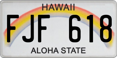 HI license plate FJF618