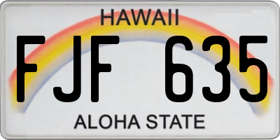 HI license plate FJF635