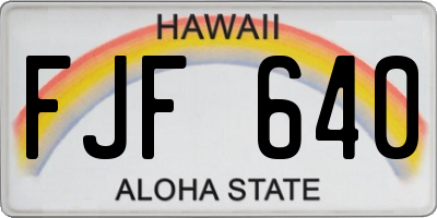 HI license plate FJF640