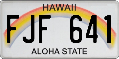 HI license plate FJF641