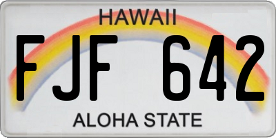 HI license plate FJF642