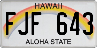 HI license plate FJF643