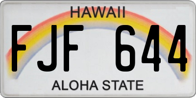 HI license plate FJF644