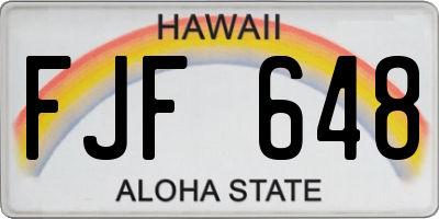 HI license plate FJF648
