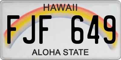 HI license plate FJF649