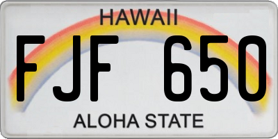 HI license plate FJF650