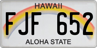 HI license plate FJF652