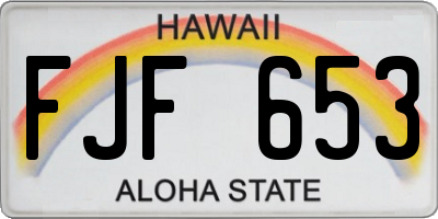HI license plate FJF653