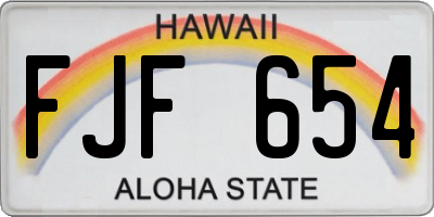 HI license plate FJF654
