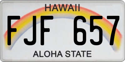 HI license plate FJF657