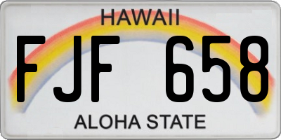 HI license plate FJF658