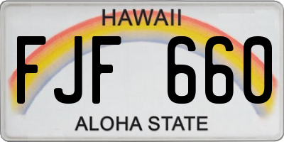 HI license plate FJF660