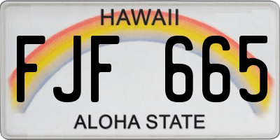 HI license plate FJF665