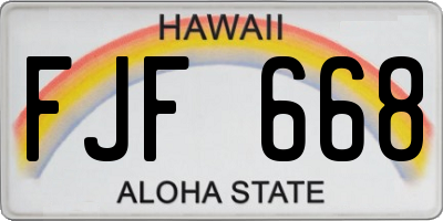 HI license plate FJF668