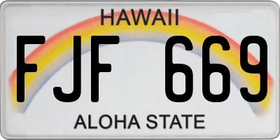 HI license plate FJF669