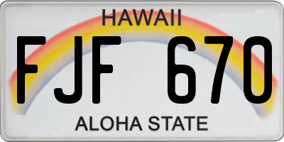HI license plate FJF670