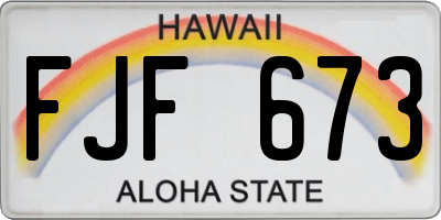 HI license plate FJF673