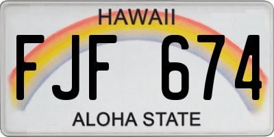 HI license plate FJF674