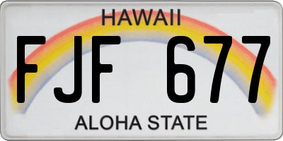 HI license plate FJF677