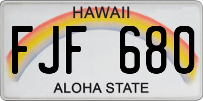 HI license plate FJF680