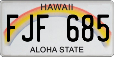 HI license plate FJF685