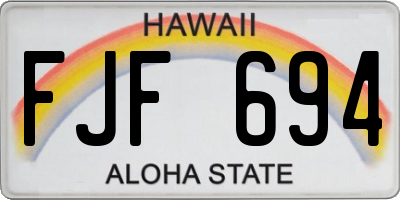 HI license plate FJF694