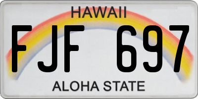 HI license plate FJF697