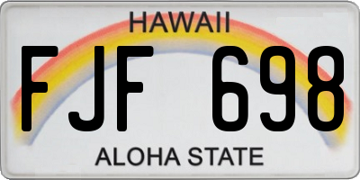 HI license plate FJF698