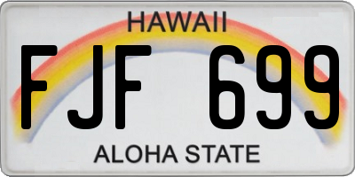 HI license plate FJF699