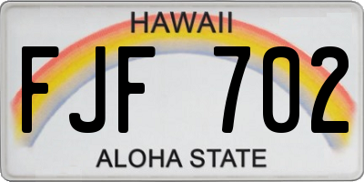 HI license plate FJF702