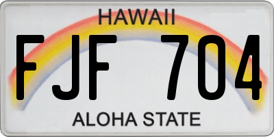 HI license plate FJF704
