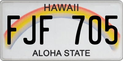 HI license plate FJF705