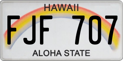 HI license plate FJF707