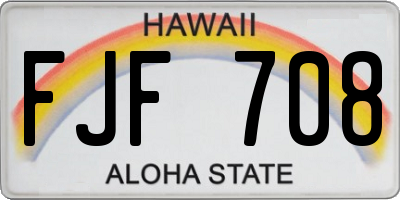 HI license plate FJF708