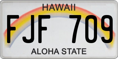 HI license plate FJF709