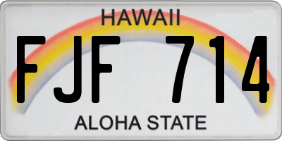 HI license plate FJF714