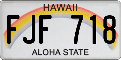 HI license plate FJF718