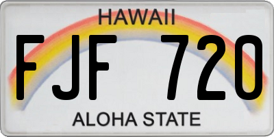 HI license plate FJF720