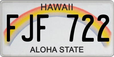 HI license plate FJF722