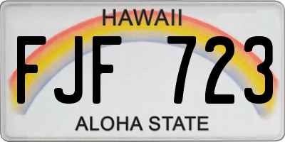 HI license plate FJF723