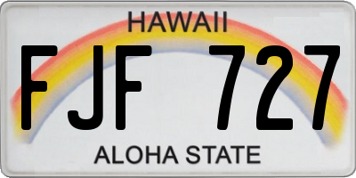 HI license plate FJF727