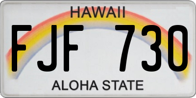 HI license plate FJF730