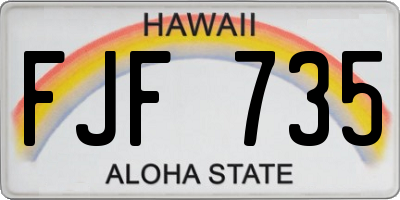 HI license plate FJF735