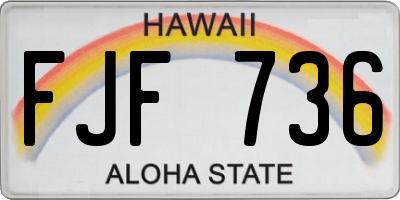 HI license plate FJF736