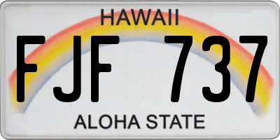 HI license plate FJF737