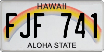 HI license plate FJF741